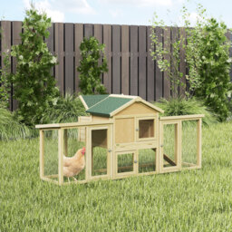 PawHut Large Chicken Coop, Wooden Outdoor Chicken Cage Poultry Hen House with Nesting Box - thumbnail 8