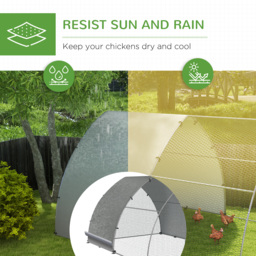 PawHut Galvanised Chicken Coop Outdoor with Cover, for 8-12 Chickens, Hens, Ducks, Rabbits, 3 x 3.8 x 2.2m - Silver Tone - thumbnail 4