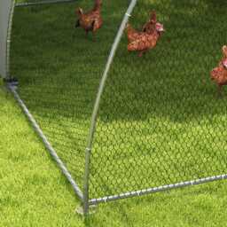PawHut Galvanised Chicken Coop Outdoor with Cover, for 8-12 Chickens, Hens, Ducks, Rabbits, 3 x 3.8 x 2.2m - Silver Tone - thumbnail 9