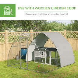 PawHut Galvanised Chicken Coop Outdoor with Cover, for 8-12 Chickens, Hens, Ducks, Rabbits, 3 x 3.8 x 2.2m - Silver Tone - thumbnail 5