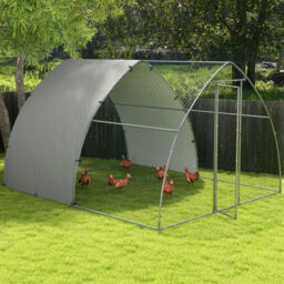 PawHut Galvanised Chicken Coop Outdoor with Cover, for 8-12 Chickens, Hens, Ducks, Rabbits, 3 x 3.8 x 2.2m - Silver Tone - thumbnail 2
