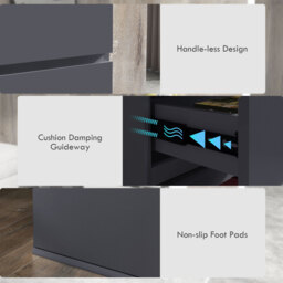 HOMCOM Modern High Gloss Chest of Drawers, 4-Drawer Bedroom Storage Dresser, Stylish Furniture - Aosom UK - thumbnail 5