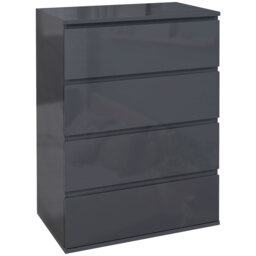 HOMCOM Modern High Gloss Chest of Drawers, 4-Drawer Bedroom Storage Dresser, Stylish Furniture - Aosom UK