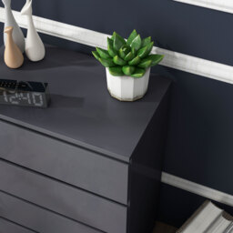 HOMCOM Modern High Gloss Chest of Drawers, 4-Drawer Bedroom Storage Dresser, Stylish Furniture - Aosom UK - thumbnail 9
