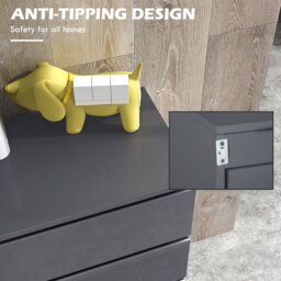 HOMCOM Modern High Gloss Chest of Drawers, 4-Drawer Bedroom Storage Dresser, Stylish Furniture - Aosom UK - thumbnail 6