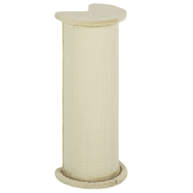 PawHut Cat Scratching Post: 85cm Tall with Sisal Rope, Soft Plush Cover, Anti-Tip Design for Indoor Use, Beige - Aosom UK - image 1
