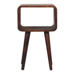 Narrow Nightstand, Open Shelf with Open Shelf and Stain-Based Finish, Wooden Bedside Table for Bedroom, Brown - Aosom UK - thumbnail 2