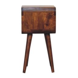 Narrow Nightstand, Open Shelf with Open Shelf and Stain-Based Finish, Wooden Bedside Table for Bedroom, Brown - Aosom UK - thumbnail 7