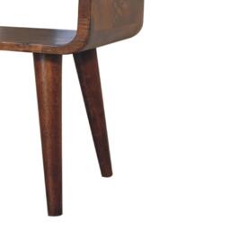 Narrow Nightstand, Open Shelf with Open Shelf and Stain-Based Finish, Wooden Bedside Table for Bedroom, Brown - Aosom UK - thumbnail 5