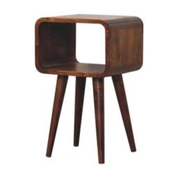 Narrow Nightstand, Open Shelf with Open Shelf and Stain-Based Finish, Wooden Bedside Table for Bedroom, Brown - Aosom UK - thumbnail 6