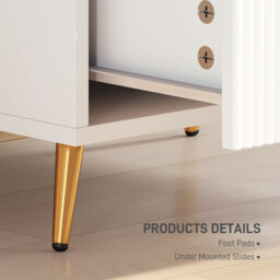 HOMCOM Elegant Two-Drawer Bedside Table Set of 2 - White - thumbnail 6