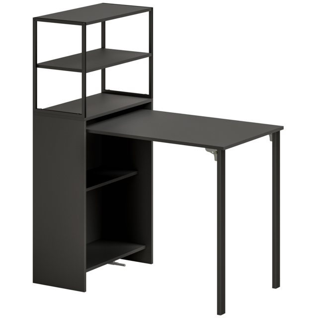HOMCOM Folding Shelf and Work Table - Black - image 1