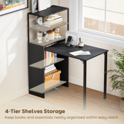 HOMCOM Folding Shelf and Work Table - Black - thumbnail 5