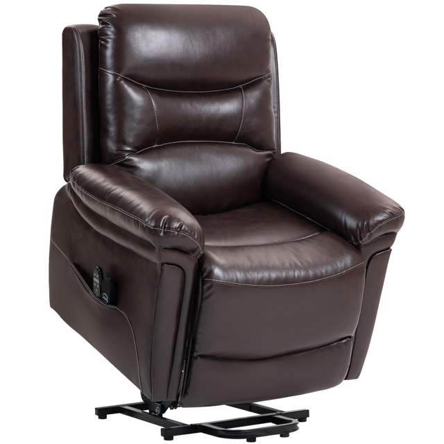 HOMCOM Power Lift Recliner Chair with Vibration Massage, Heat, USB - Brown - image 1