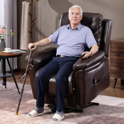 HOMCOM Power Lift Recliner Chair with Vibration Massage, Heat, USB - Brown - thumbnail 2