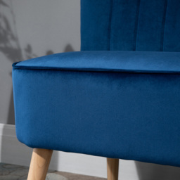 HOMCOM Modern Double Seat Sofa Foam Padding High Back Soft Comfortable Compact Couch Home Office Dark Blue - thumbnail 9
