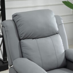 HOMCOM Electric Power Lift Recliner Chair Vibration Massage Reclining Chair with Remote Control and Side Pocket, Grey - thumbnail 8