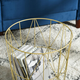 HOMCOM Set of 2 Nesting Side Tables with Storage, Round End Tables Coffee Tables with Steel Frame and Removable Round Top, White - Aosom UK - thumbnail 7