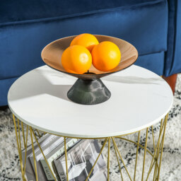 HOMCOM Set of 2 Nesting Side Tables with Storage, Round End Tables Coffee Tables with Steel Frame and Removable Round Top, White - Aosom UK - thumbnail 9