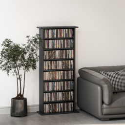 HOMCOM 360 CD/185 DVD/185 Blu-ray Storage Unit - Black - thumbnail 9