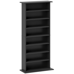 HOMCOM 360 CD/185 DVD/185 Blu-ray Storage Unit - Black - thumbnail 1