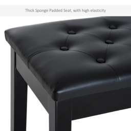 HOMCOM Elegant Piano Bench with Storage, PU Leather Upholstered Dressing Table Stool, 76x36x50cm, Black - Aosom UK - thumbnail 5