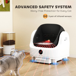 PawHut Self Cleaning Cat Litter Tray Top Opening Design, Automatic Litter Box More Space with Integrated Security Protection - thumbnail 4