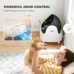 PawHut Self Cleaning Cat Litter Tray Top Opening Design, Automatic Litter Box More Space with Integrated Security Protection - thumbnail 6