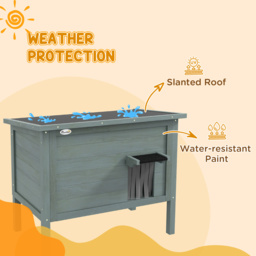 PawHut Outdoor Cat House, Wooden Insulated with Removable Floor, Waterproof & Openable Roof, Charcoal Grey - Aosom UK - thumbnail 6
