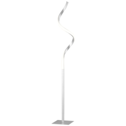 HOMCOM Dimmable Floor Lamp for Living Room, Modern Spiral Standing Lamp with 3 Adjustable Brightness and Square Base, Silver - Aosom UK