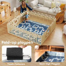 AIYAPLAY Foldable Baby Play Mat, Baby Playpen, Reversible Foam Playmat, Floor Mats for Toddlers, Traffic and Grey Diamond Theme - thumbnail 4