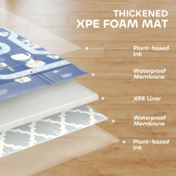 AIYAPLAY Foldable Baby Play Mat, Baby Playpen, Reversible Foam Playmat, Floor Mats for Toddlers, Traffic and Grey Diamond Theme - thumbnail 6