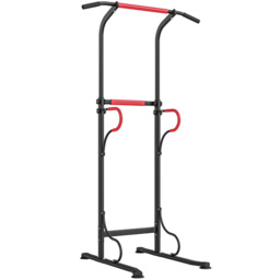 HOMCOM Steel Multi-Use Exercise Power Tower Pull Up Station Adjustable Height W/ Grips - thumbnail 1
