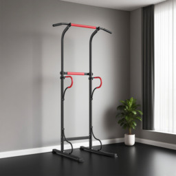 HOMCOM Steel Multi-Use Exercise Power Tower Pull Up Station Adjustable Height W/ Grips - thumbnail 9