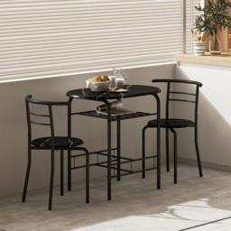 HOMCOM Three-Piece Compact Dining Set - Black - thumbnail 8