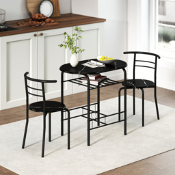 HOMCOM Three-Piece Compact Dining Set - Black - thumbnail 7