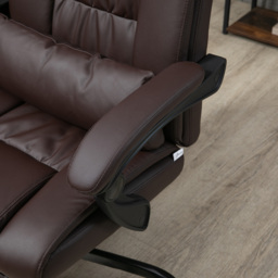 Vinsetto Executive Chair with 6-Point Massage, Recliner with Remote Control, Swivel Wheels & Footrest, PU Leather, Brown - Aosom UK - thumbnail 9