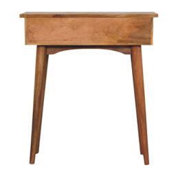 Narrow Console Table, Oak-Effect Finish, 2 Drawers, Circular Silhouette,, 30L x 70W x 78H cm, Brown - Aosom UK - thumbnail 6