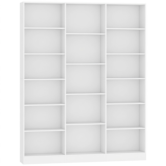 HOMCOM Bookcase with Open Storage, 6-Tier Bookshelf with Anti-Tipping Hardware, White - image 1