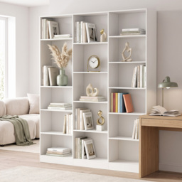 HOMCOM Bookcase with Open Storage, 6-Tier Bookshelf with Anti-Tipping Hardware, White - thumbnail 9