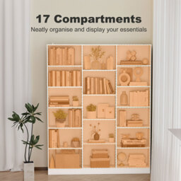 HOMCOM Bookcase with Open Storage, 6-Tier Bookshelf with Anti-Tipping Hardware, White - thumbnail 4