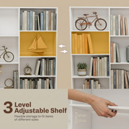 HOMCOM Bookcase with Open Storage, 6-Tier Bookshelf with Anti-Tipping Hardware, White - thumbnail 5
