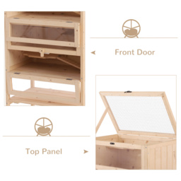PawHut Hamster Cage Wooden Mouse Rodent Small Pet Animals 4 Layers Tall Bottom Storage Shelf Easy Clean - thumbnail 5