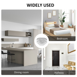 HOMCOM Set of 2 Modern Crystal Ceiling Lights, Chandeliers, Pendant Lamps w/ 7 Lights, E14 Fittings for Living Room, Bedroom, Silver - thumbnail 6
