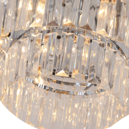 HOMCOM Set of 2 Modern Crystal Ceiling Lights, Chandeliers, Pendant Lamps w/ 7 Lights, E14 Fittings for Living Room, Bedroom, Silver - thumbnail 9