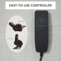 HOMCOM Electric Riser and Recliner Chair for Elderly, Power Lift Recliner Chair with Remote Control, Dark Brown - thumbnail 6