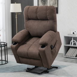 HOMCOM Electric Riser and Recliner Chair for Elderly, Power Lift Recliner Chair with Remote Control, Dark Brown - thumbnail 2