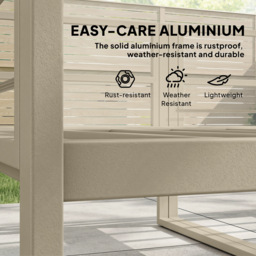 Outsunny 6 Seater Aluminium Garden Furniture Set, Garden Sofa Set with Thick Cushions for Patio and Balcony, Outdoor, White - thumbnail 4