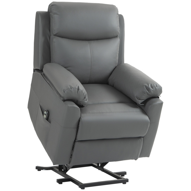 HOMCOM Riser Recliner Chairs Power Recliner Chair for the Elderly, Lift Chair with Remote Control, Side Pockets, Charcoal Grey - Aosom UK - image 1
