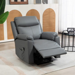 HOMCOM Riser Recliner Chairs Power Recliner Chair for the Elderly, Lift Chair with Remote Control, Side Pockets, Charcoal Grey - Aosom UK - thumbnail 8